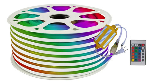 Tira Neon Flex Rgb 25 Metros Seccionable 16 Colores Hee