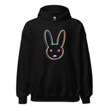 Hoodies Buzos Loco Bad Bunny Conejo Loco Glitch Efecto Arte