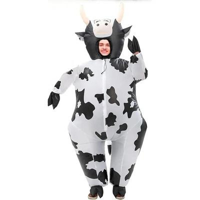 Xcj Disfraz Inflable De Vaca Lechera, Traje Inflable Con