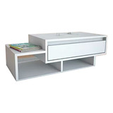 Mesa Ratona Moderna Cajón Melamina Living 