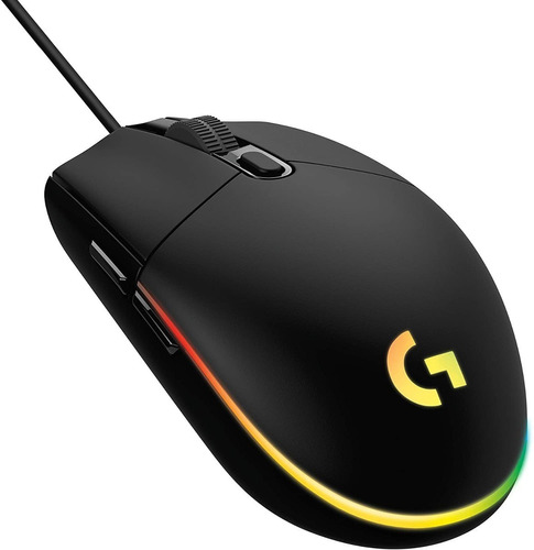 Mouse Logitech Óptico G203 Lightsync Alámbrico Usb Negro