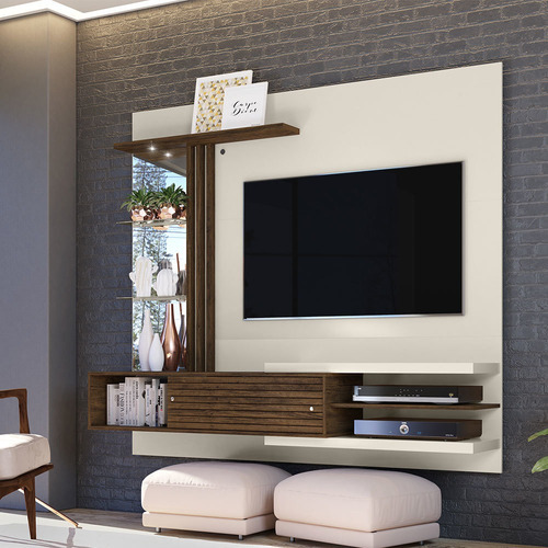 Painel Para Tv 55  Frizz Supreme Off White/savana Madetec