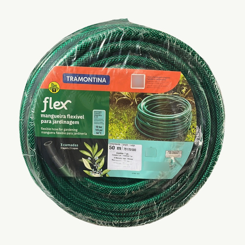 Mangueira Flexível Para Jardinagem Verde Pvc 50m Tramontina