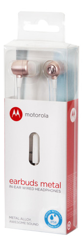 Audifono Motorola Earbuds M.libres Metal Rosado