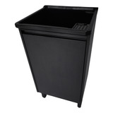 Tanque Com Armário Mdf Preto/black 46cm Kit C/ Válvula Sifão