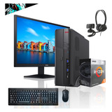 Pc Oficina Slim + Monitor 22 + Perif Ryzen 5 4600g 8gb 500gb