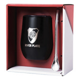 Mate Acero Vaso Taza 3 En 1 River Plate Acero Inoxdable Color Negro Personalizado