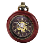 Treeweto Reloj De Bolsillo Mecanico De Madera Vintage Para H