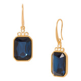 Aretes Dorados Azul Rey Piedras Queen