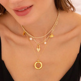 Gargantilla Choker Collar Baño Oro 24k Cadena Mujer + Aretes