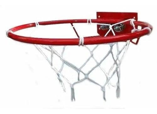 Aro De Basquet Doble Resorte Metal Con Red Grande 45cm Diám 