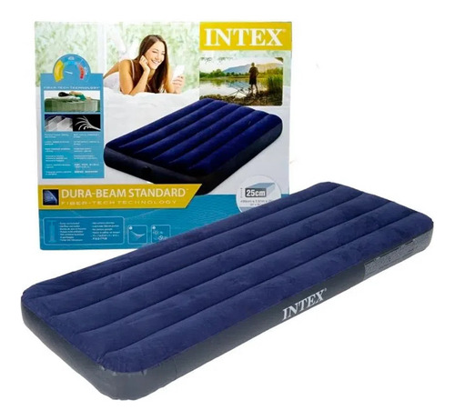 Colchon Inflable Camping 1 Plaza Portatil Intex Dura Beam