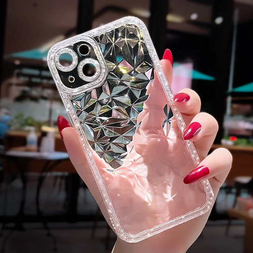 Funda De Teléfono Crystal Glitter Con Estampado De Diamantes