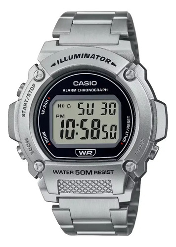 Reloj Casio Digital Original  W-219hd-1av Ts