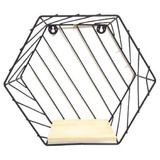 Prateleira Hexagonal Metal/madeira Decoração - 29cm