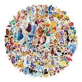 Princesas Disney Stickers 100 Calcomanias De Pvc Vs Agua