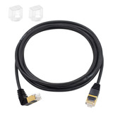 Duttek Cat 8 Cable Ethernet De 90 Grados Cable Ethernet De V