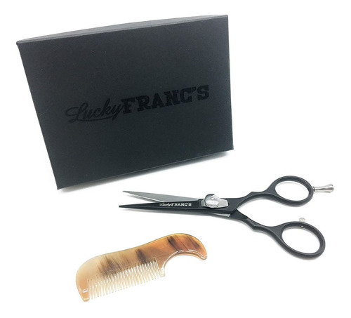 Lucky Franc's - Kit De Recorte De Barba Con Tijeras Japonesa