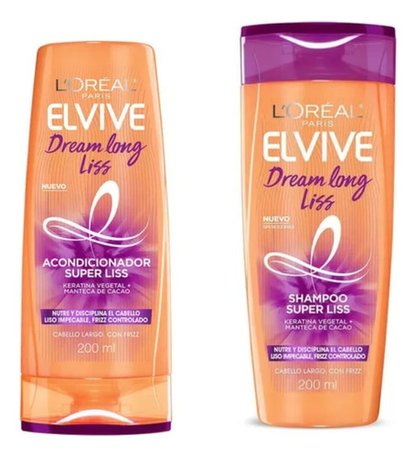 Combo Elvive Loreal Dream Long Liss Shampoo + Acond 200ml