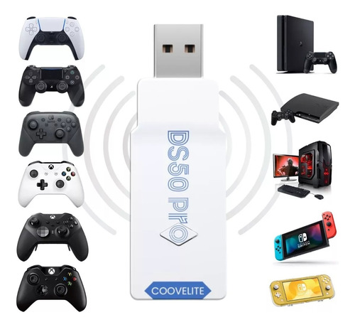 Adaptador Ds50 Pro Bluetooth Controle Ps5 Ps4 Ps3 Xbox 1 S|x