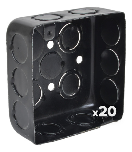Caja Luz Cuadrada Embutir Chapa Negra Ag 10x10cm Iram X20