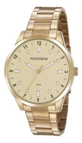 Relógio Masculino Dourado Mondaine Prova D'água 32140gpmvde2