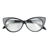 Marco Lentes Ópticos Cat Eye Classic Black Negro M L 65mm