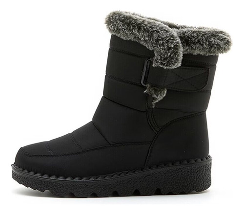 Botas Femininas Neve Quentes Pelúcia Impermeáveis Inverno