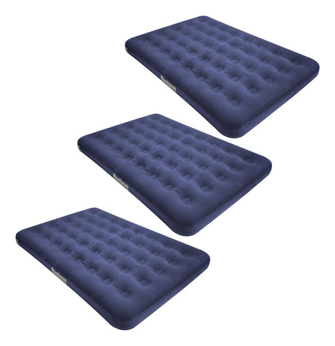 3x Colchonete Colchao Casal P/ Dormir Bestway Azul Até 300kg