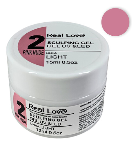 Sculping Gel Modelagem Real Love Pink Nude Linha Light 15ml