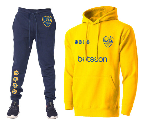 Conjunto Buzo + Pantalón Jogging Frizados - Boca Juniors