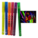 Crayon Neon Fluor Pack X 6 Tonos Bar Glitter Fiesta