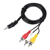 Cable Auxiliar A Rca 3x1 Aux 3.5mm De Audio Y Video 1.5mtr 