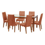 Juego De Comedor Barcelona 160x100 Silla Cadiz Cuero