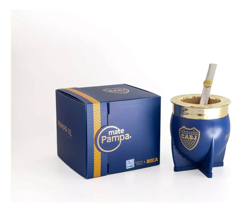 Mate Pampa Boca Juniors +bombilla+packaying 