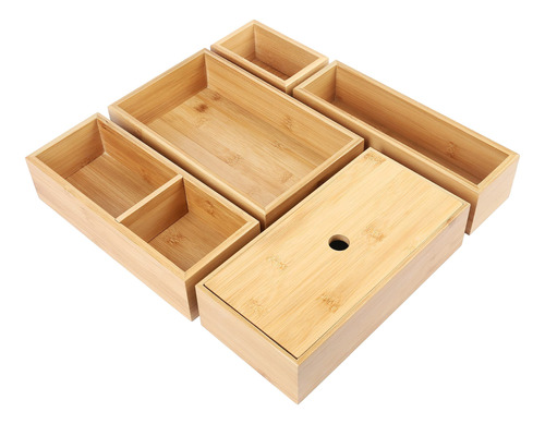 Lotfancy Organizador De Cajones De Bambu, Juego De Caja De A