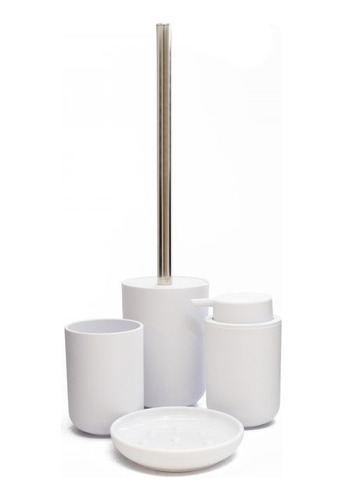 Set Baño Denver Dispenser Jabon Vaso Porta Cepillo Escobilla