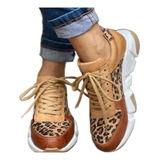 Zapatos Con Estampado De Leopardo Para Mujer Zapatilla