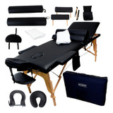 Cama Masaje Portatil Profesional Mesa Reclinable Spa Estuche Color Negro