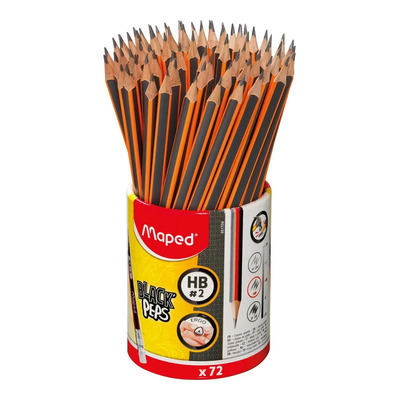 Lápices De Grafito Maped Black Peps Hb No. 2 Ergo 72 Piezas | Envío gratis