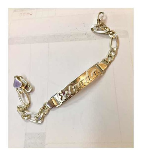 Esclava De Plata .925 Personalizada Con Nombre En Oro 10-14k