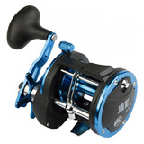 Reel Rotativo Pesca Mar Embarcado Kunnan Juno 3004 Color Negro Y Azul Lado De La Manija Derecho