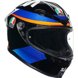 Casco Moto Agv K6 S Marini Sky Racing Team 2021 Azul Xl