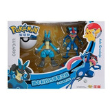 2 Pokebola 7cm Com Caixa + Lucario + Ash-greninja B70la