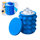 Cubo De Hielo De Silicona Con Soporte Para Cubitos De Hielo, Color Azul