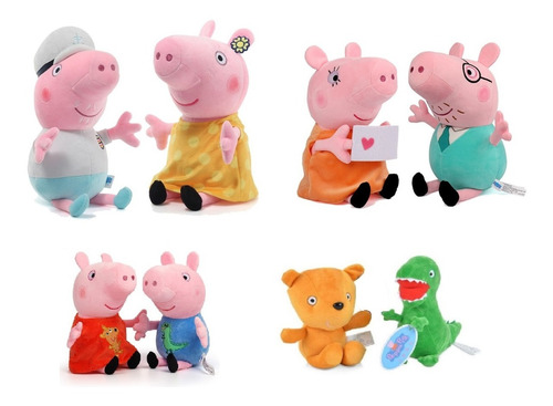 Vovô E Vovó Papai Mamãe Peppa Pig George Dinossauro E Urso