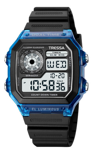 Reloj Tressa Digital Calendario Alarma Luz Sumergible 50m!!!