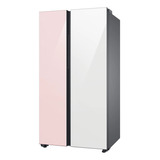 Heladera Samsung Side By Side Bespoke Auto Open Pink White Color Clean Pink - White