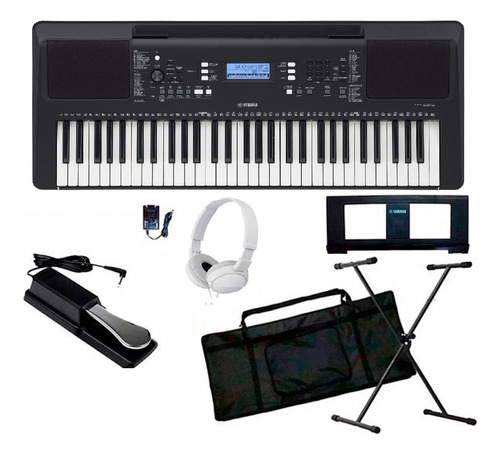 Teclado Musical Yamaha Psr-e373 + Suporte X + Pedal Sustain