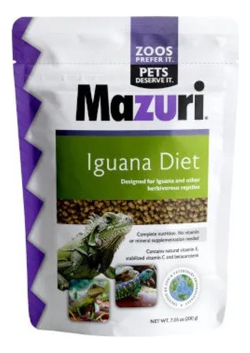 Alimento Mazuri Iguana Diet 200 Gr Otros Reptiles Herbivoros
